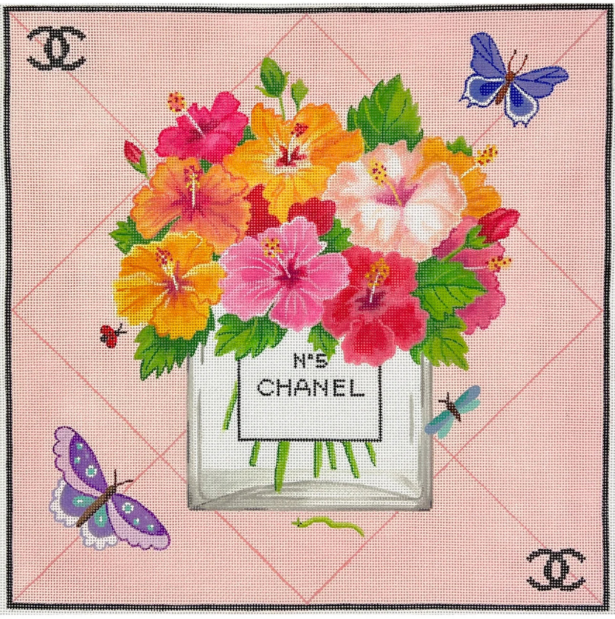 Kate Dickerson PL-567 Designer Scarf Chanel Needlepoint Canvas