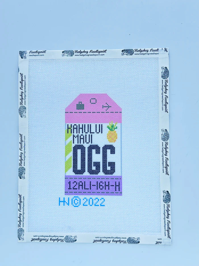 Maui Retro Travel Tag Needlepoint Canvas