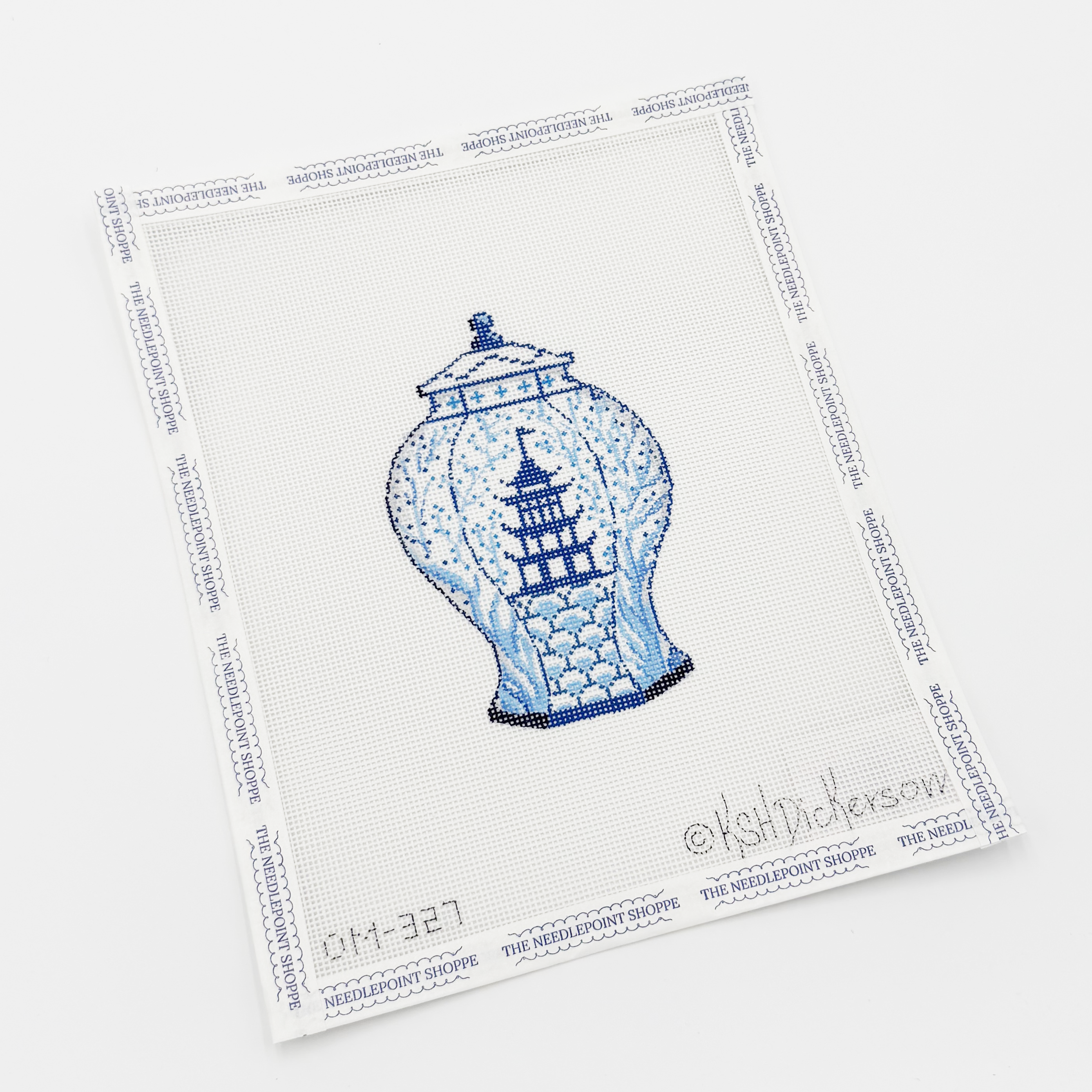 Kate Dickerson Mini Chinoiserie Pot - Blue Pagoda w/ Vines