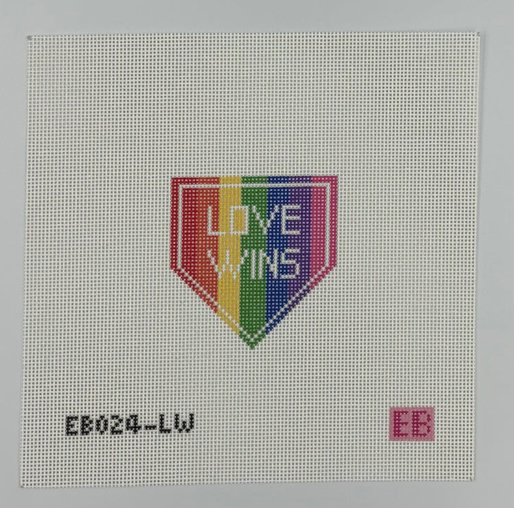 Love Wins Pride Bag Charm Needlepoint Canvas
