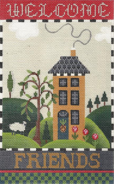 Welcome Friends Country Home Needlepoint Canvas