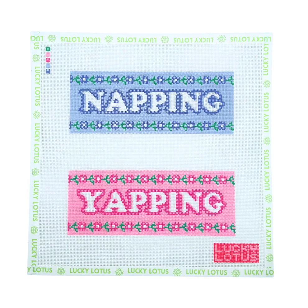 Napping & Yapping Two Sided Door Sign Needlepoint Canvas