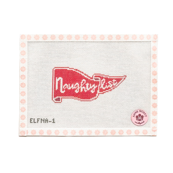 Elf Pennant Naughty List Needlepoint Canvas