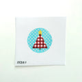 Red and White Plaid Tree on Dots