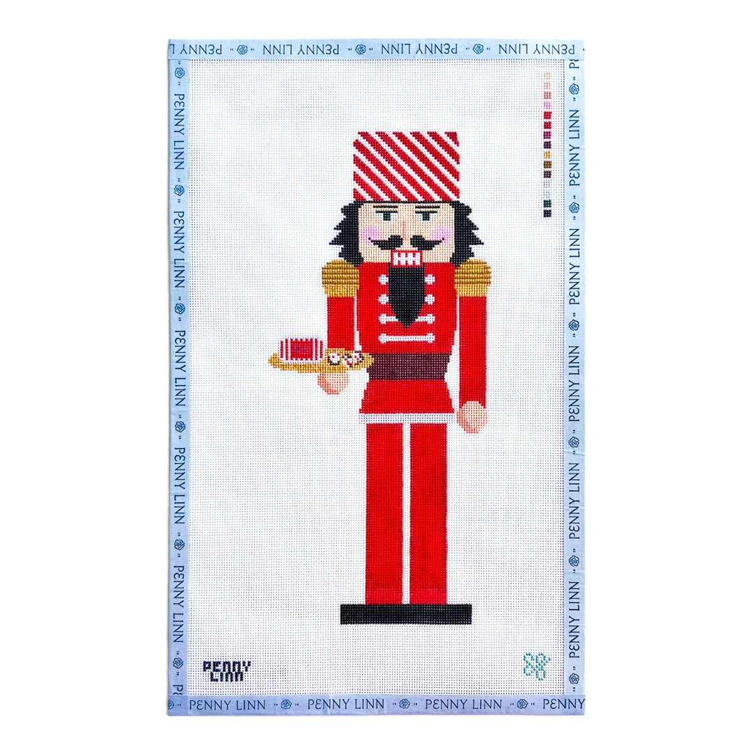 Peppermint Bark Nutcracker Needlepoint Canvas