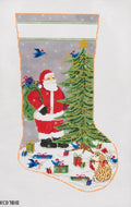 Santa With Friends Forest Stocking