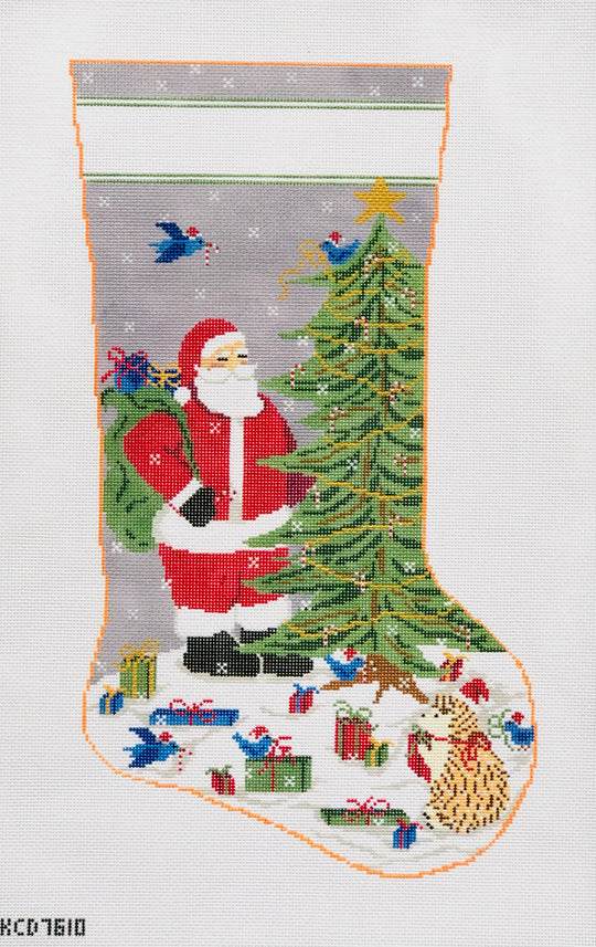 Santa With Friends Forest Stocking