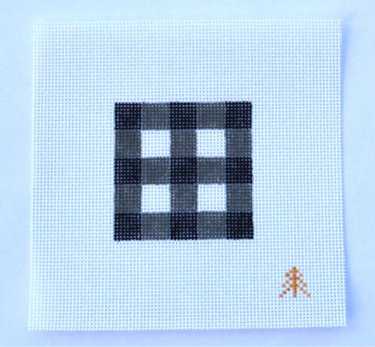 Black and White Buffalo Check Needlepoint Canvas Insert