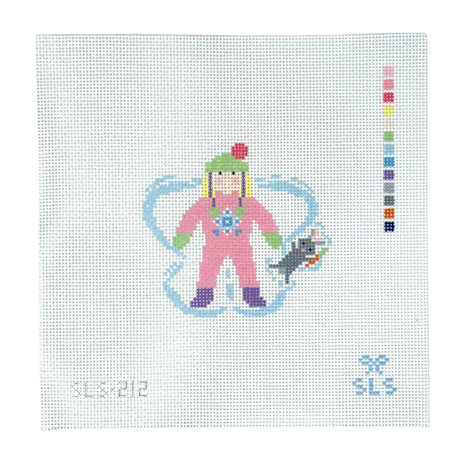 Snow Angel Girl with Bunny