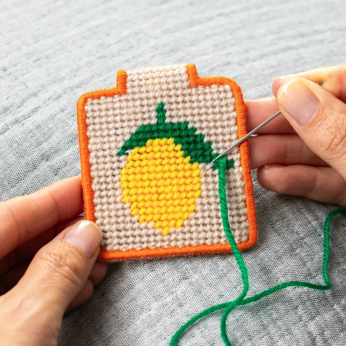 Lemon Needlepoint Keychain Kit
