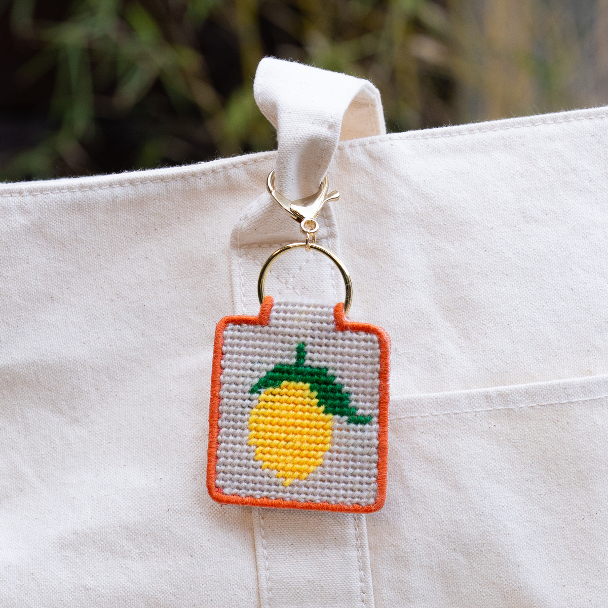 Lemon Needlepoint Keychain Kit