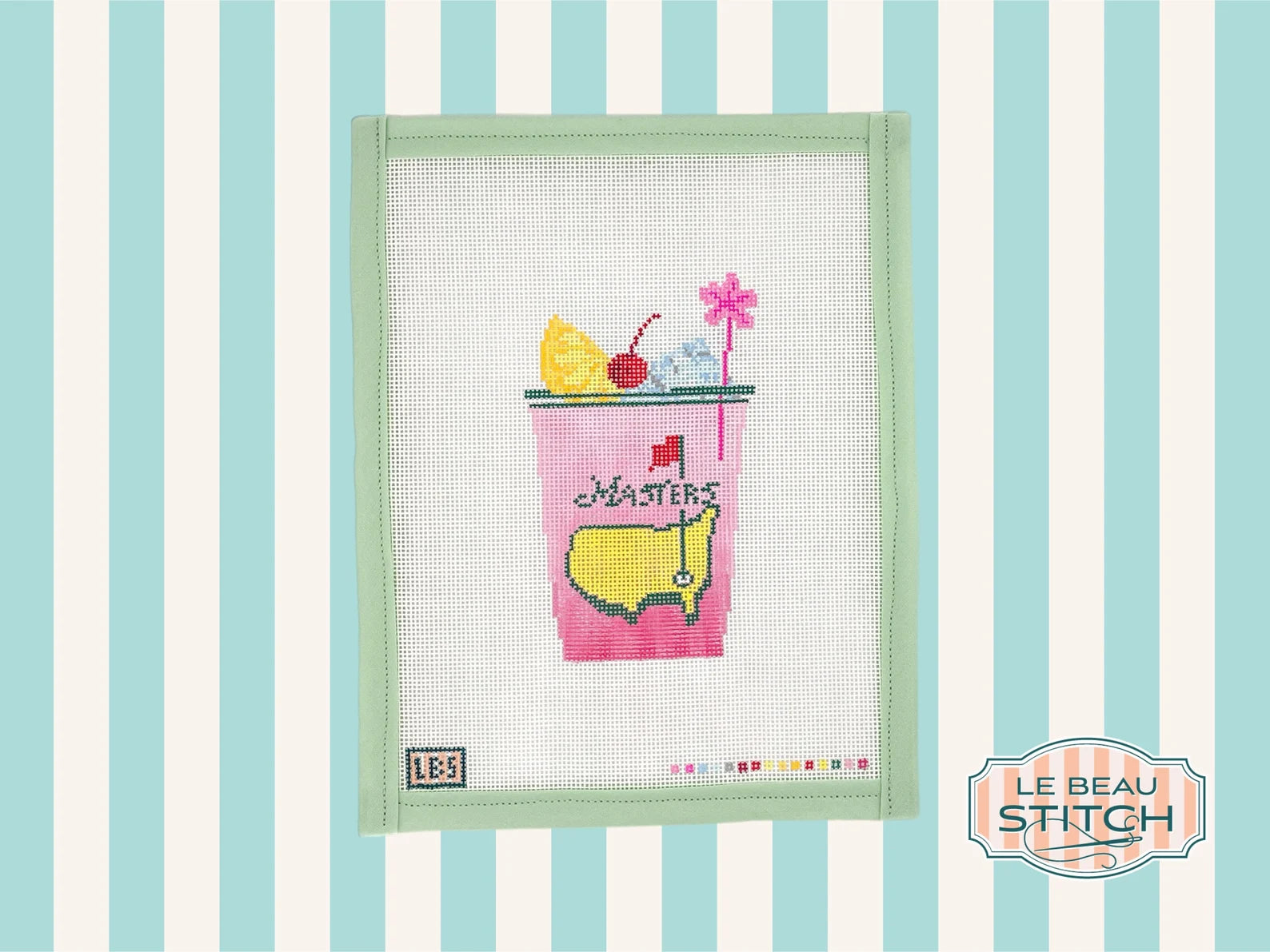 The Azalea Golf Cocktail Needlepoint Canvas