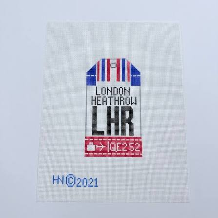 LHR Retro Travel Tag Canvas