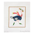Party Animal Ostrich with Party Hat, Gift and Striped Scarf Needlepoint Canvas