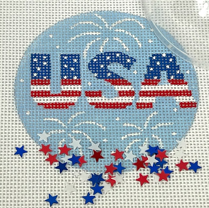 Kate Dickerson – Patriotic USA Clear Dome & Confetti