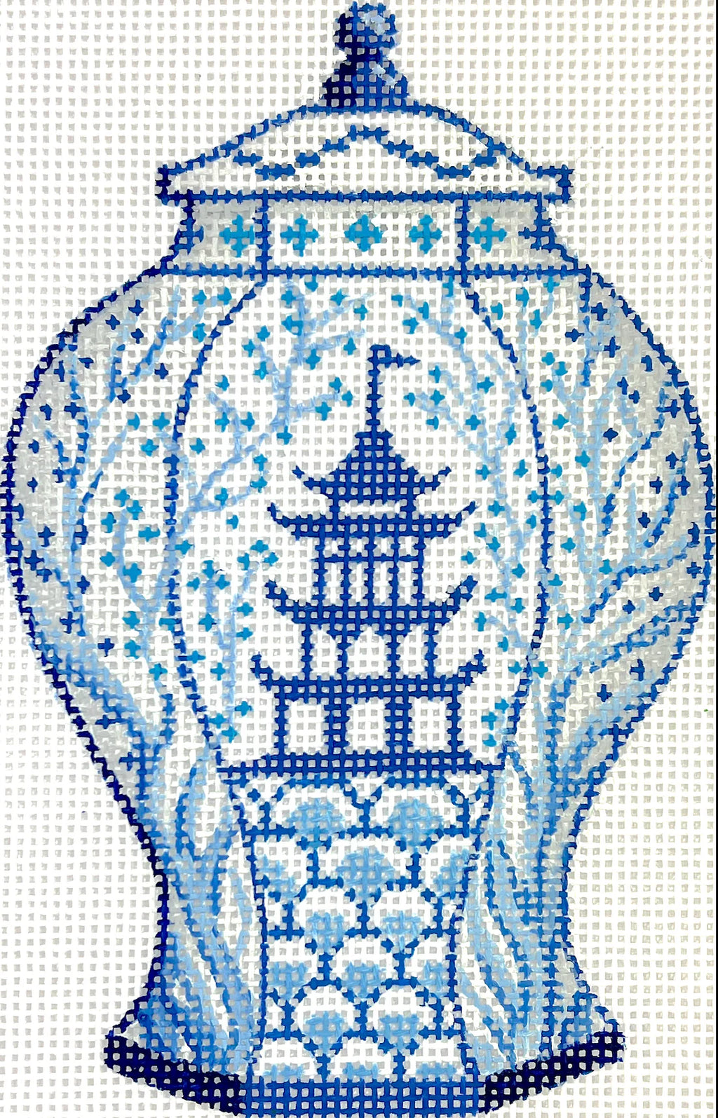 Kate Dickerson Mini Chinoiserie Pot - Blue Pagoda w/ Vines