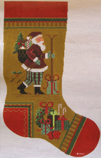 Santa Skiing Stocking