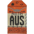 Austin Retro Travel Tag Canvas
